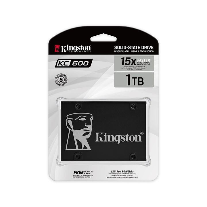 Disco Solido SSD1TB Kingston KC600 SATAIII 2.5 - Vista 1