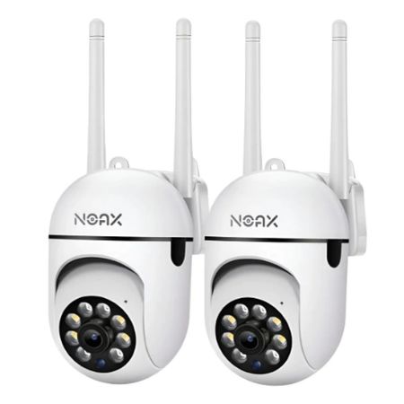 Kit 2 Camaras de Seguridad WiFi Interior Full HD 1080p PTZ 360 Noax A7 Vision Nocturna
