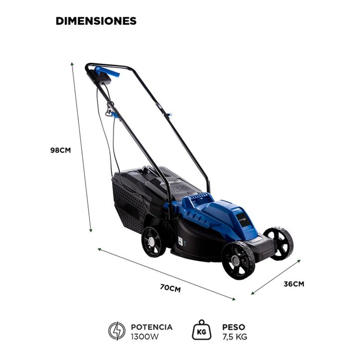 Cortadora de Pasto Gadnic Mower 1300 1200w 30Lts 220v - Vista 6