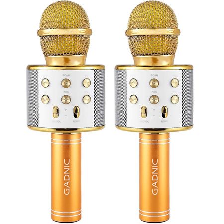 Kit x2 Micrófono Gadnic KM-01 Karaoke Inalámbrico Bluetooth
