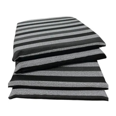 Pack x6 Almohadones para Silla 40x40 Cubresilla Rustico Rayado negro y gris mixto