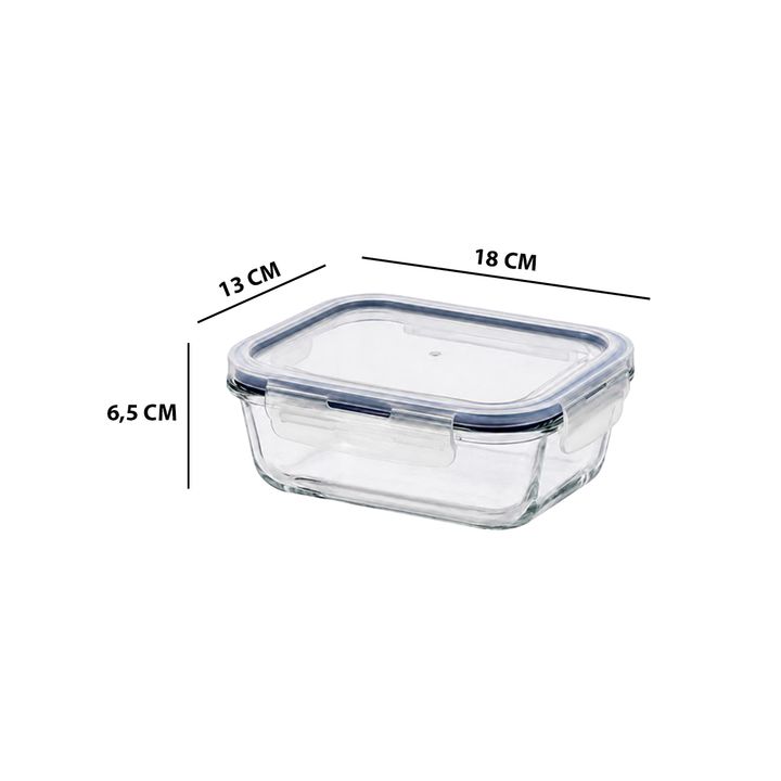 Hermetico Rectangular De Vidrio 640ml - Jovifel - Vista 2