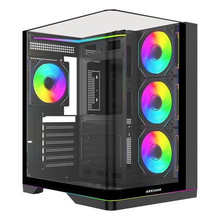 Gabinete Arkham Rakun 4xFan ARGB ATX Negro