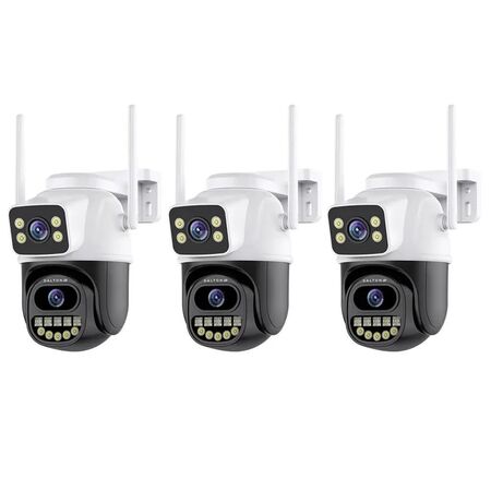 COMBO: 3 Cámara de Seguridad Dalton Doble Exterior / Interior Leds 4K Blanca y Negra DA-CAM07