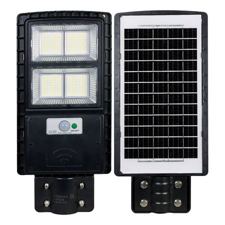 Reflector Led Solar 90w Luminaria Sensor Movimiento Exterior Negro Blanco Frío