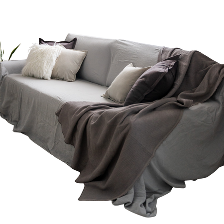 Funda Cubre Sillon 370x230 Gasa Algodón Gris