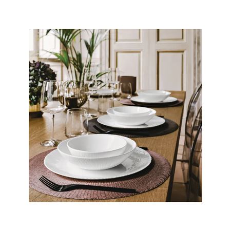 6 PLATOS PLAYOS Blancos redondos vidrio templado KOCO