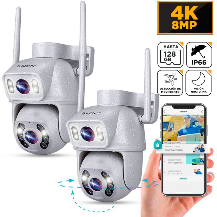 Kit 2 Cámaras De Seguridad Gadnic Doble Lente 4k - Vista 1