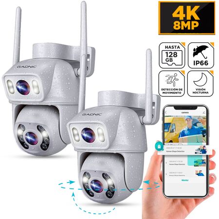 Kit 2 Cámaras De Seguridad Gadnic Doble Lente 4k