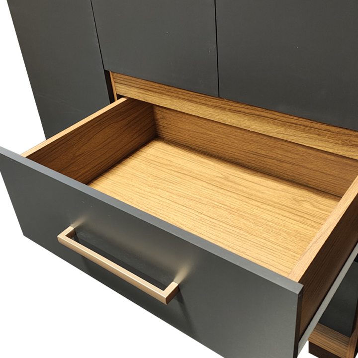 Placard Ropero Reforzado de 4 Puertas 2 Cajones Grafito Teca Maximo Fortaleza - Vista 8