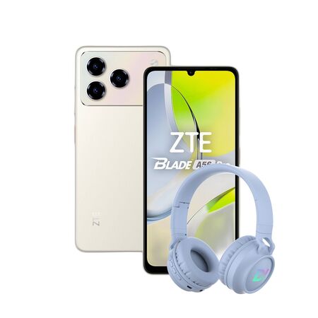 Combo ZTE A56 Pro 4+128GB Gold + Auriculares Vincha Bluetooth Dekkin