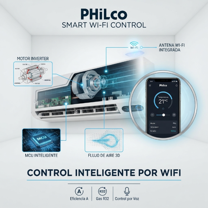Aire Acondicionado Philco PHIN39HC2AWFPI 3900W Frio Calor Split Inverter - Vista 7