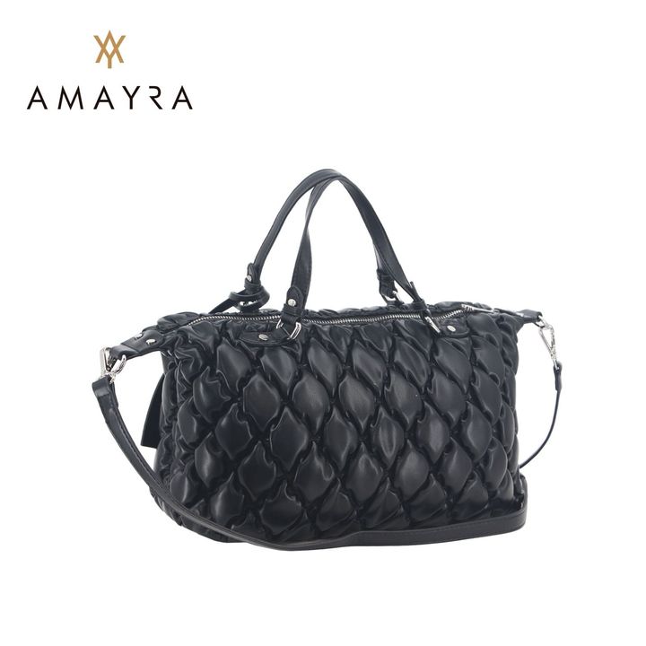 Cartera Negra Amayra Diseno Moda Urbana Con Correas Ajustables Ecocuero - Vista 3
