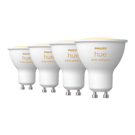 Pack x4 Lampara Gu10 Smart Led Philips Hue White Ambiance