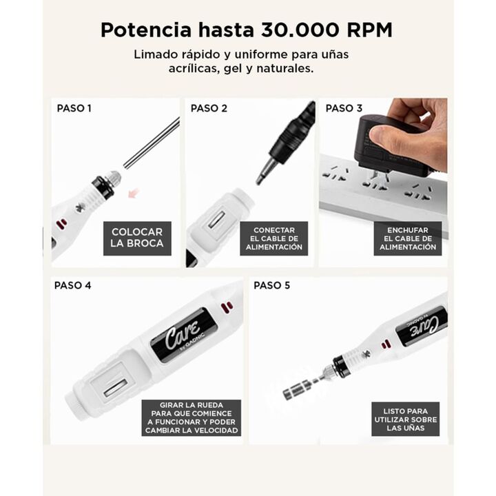 Torno Para Uñas Gadnic T102 25.000rpm Uso Profesional - Vista 6