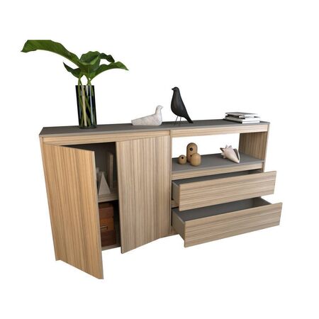 Mueble Bahiut Tables 2 Cajones 2 Puertas Cocobolo Gris 4026-CCG