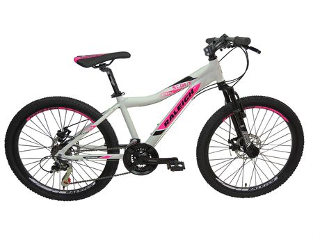 Bicicleta Raleigh SCOUT D- R.24"- Blanco/Rosa- Cuadro de aluminio_ Frenos a disco- 21Vel.