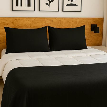 Combo 2 almohadones Tusor 70x50 con cierres Negro