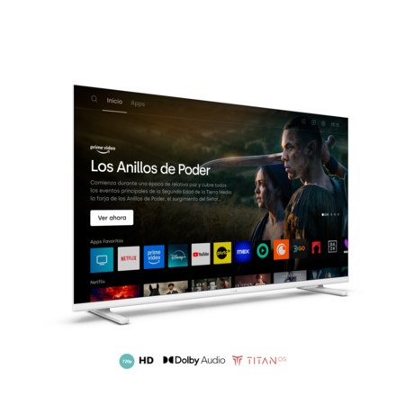 Smart TV PHILIPS HD de 32'' con Titan OS Blanco