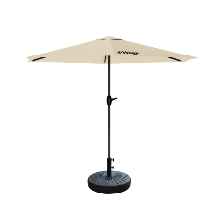 Combo Sombrilla Parasol Recto con Soporte Circular Waggs Crema