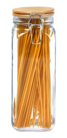 Frasco Vidrio Hermético Cierre Clip Tapa Bambu 2000 Cc Aston