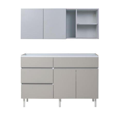 COMBO ALACENA BLANCO NORTE Y BAJOMESADA BEIGE AVELLANA LIVORNO 1,20M