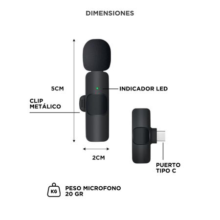Set de Micrófonos Inalámbricos Minis Gadnic Usb Tipo C