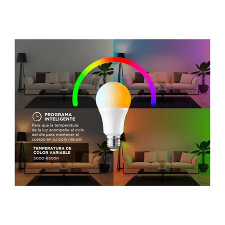  Lampara Led Smart Gadnic Inteligente RGB 9W Wifi