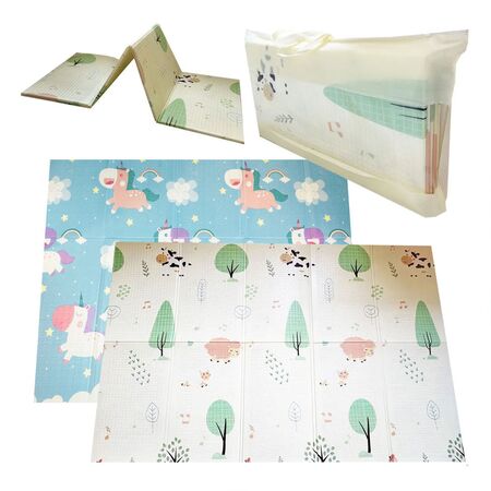 Alfombra Bebesit anti golpes reversible arcoiris 150 x 200