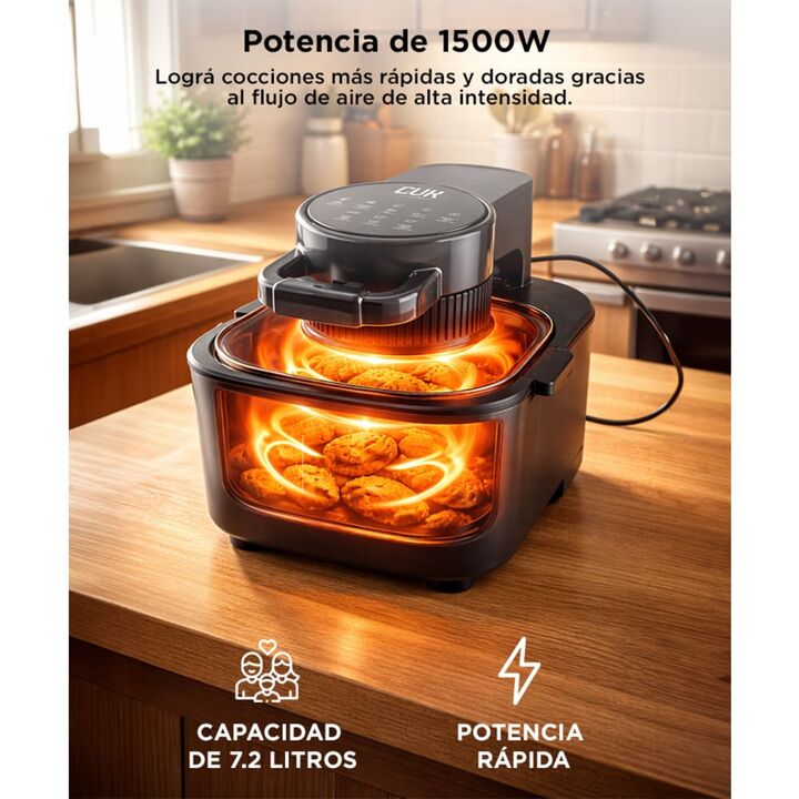 Freidora de Aire Future V7.2 Gadnic Tapa con Visor 7.2 litros - Vista 3