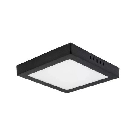 Aplique Plafon Techo Cuadrado Frio 12w Negro