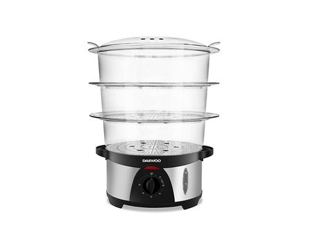 Vaporiera Inox C/Tres Bandejas Y Timer De 60Min 