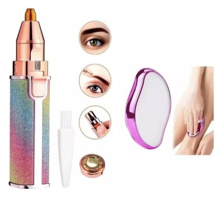 Depiladora facial + cejas indolora + Piedra exfoliante