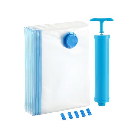 Kit de Bolsas Al Vacío 5 En 1 Gadnic Para Guardar Ropa 40 x 60 cm