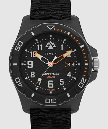 RELOJ ANALOGICO TIMEX NEGRO EXPEDITION SOLAR , DET GRIS, NARANJA Y BLANCO (RTX0628) (TW2V40500)