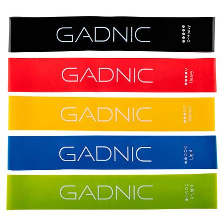 Bandas Elásticas Gadnic Isométricas Kit x5 Super Resistentes