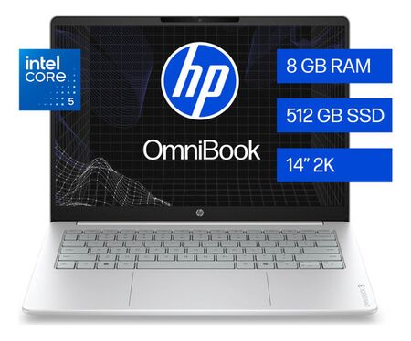 Notebook Hp Omnibook3 14-hu0050la Core5 8gb Ram 512gb M2 W11 Glacier Silver