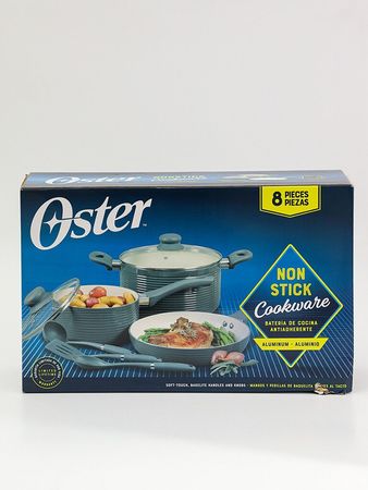 Batería de cocina Oster Ridge Valley 8 piezas Antiadherente reforzado y diseño moderno