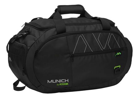 Bolso Deportivo Munich Tijuca Liviano Grande Reforzado Negro Lisa