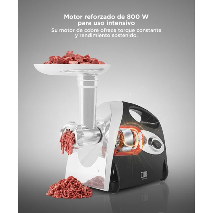 Picadora de Carne Cuk By Gadnic P90 Eléctrica 3 en 1 800W 80kgh (Negro) - Vista 3