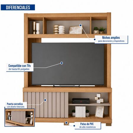 Mueble para TV CINE  FREIJO WHITE