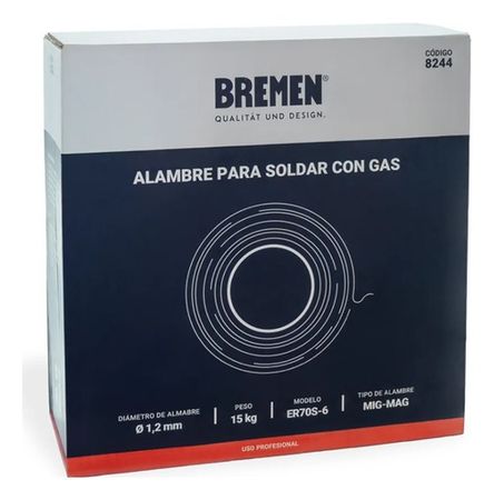 Alambre Bremen MIG MAG ER70S-6 1.2mm x 15kg