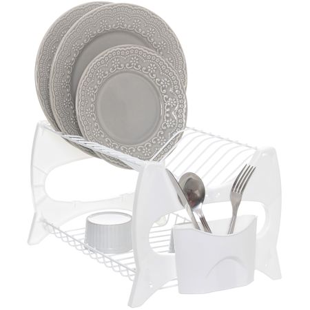 Escurridor de Platos Secaplatos Vajilla Cubiertos Metaltru Verona Blanco