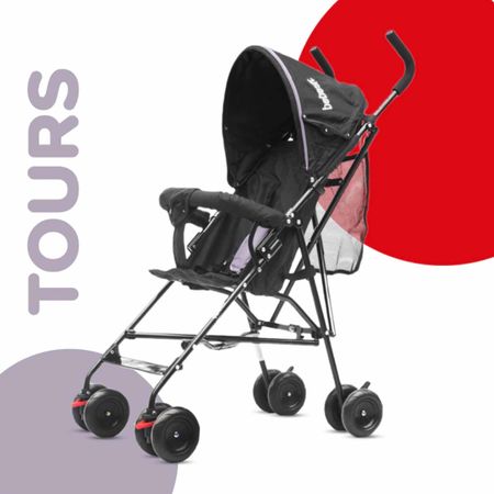 Coche De Paseo Paraguas Tours Bebesit 1052-d Negro Con Lila