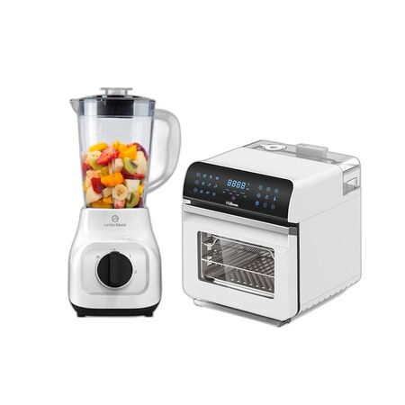 Combo Freidora de Aire Liliana 11L 1600W + Licuadora Whitenblack 350W 1L