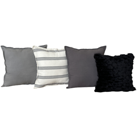 Pack X 4 Almohadones Tusor 50x50 y Peludo 45x45 Nordico cama