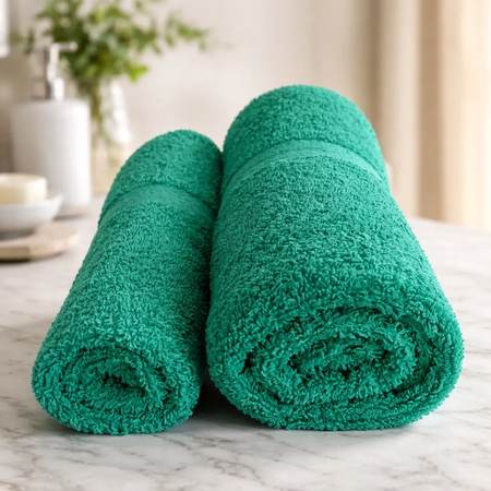 Juego de Toalla y Toallon Franco Valente 400Grs Liviano Verde Benetton