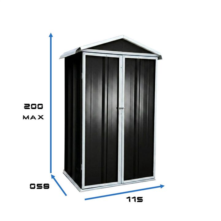 Armario Deposito Galpon de jardin 1x.58x2 Negro Piso + Estante Calibre 28 DON ACERO - Vista 2