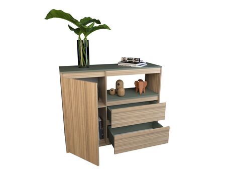 Bahiut 1,10m. 2 Cajones 1 Puerta Coco Bolo|gris C. Tables