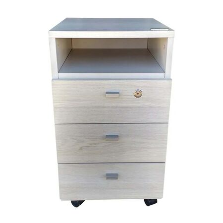 CAJONERA OFICINA ARCHIVO CON RUEDAS DE 3 CAJONES CON LLAVE GRIS ANDINO